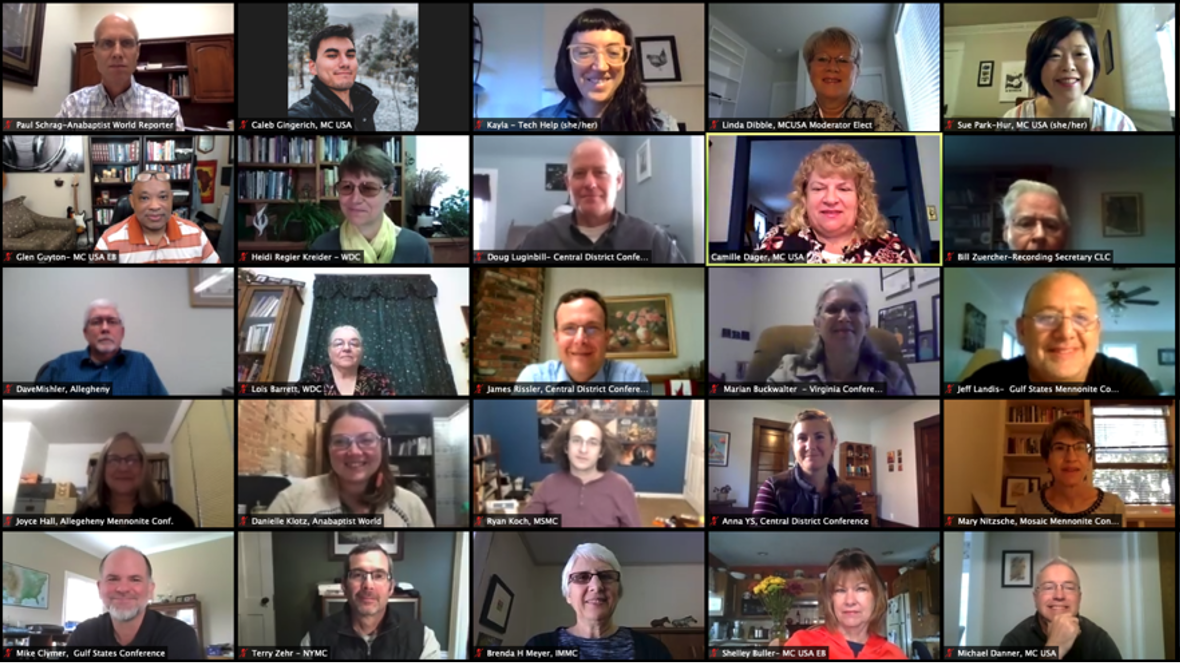 Screen shot of participants at the MC USA's Constituency Leaders Council meeting, Oct 16-17. Photo provided By MC USA.