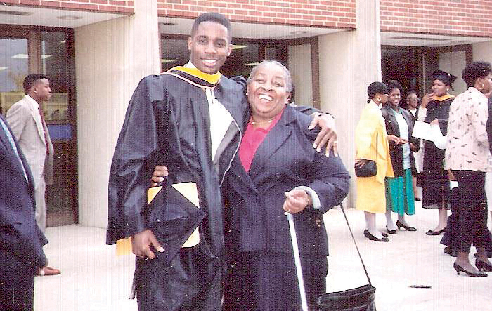 Wil LaVeist with his mother, Eudora, at his graduation from Lincoln University in 1988. — Wil LaVeist