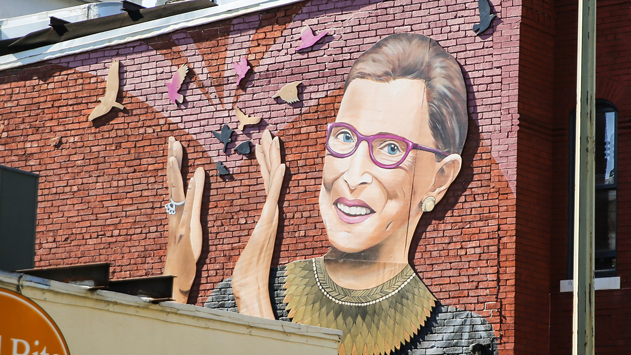 A mural of Supreme Court Justice Ruth Bader Ginsburg was painted on the side of a Washington, D.C., real estate group’s building in the summer of 2019. — Chris Svetlik