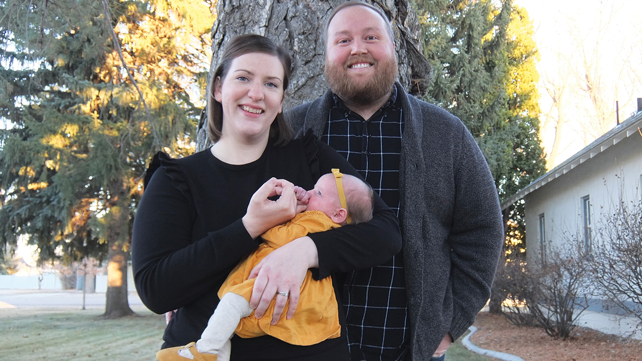 Kevin Chupp is pastor of First Mennonite Church in Aberdeen, Idaho. His wife Jess gave birth to their first child, Junia, in October. — Kevin Chupp