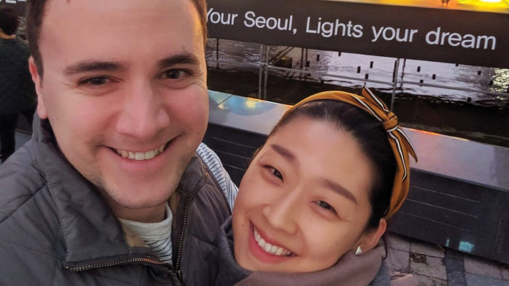 Lane Miller and SaeJin Lee at the Seoul Lantern Festival in 2019. — Lane Miller