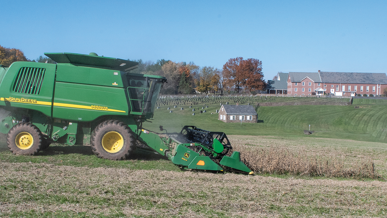 A field of soybeans was harvested this summer at Deep Run East Mennonite Church in Perkasie, Pa. — Ruth Cosand/Deep Run East Mennonite Church