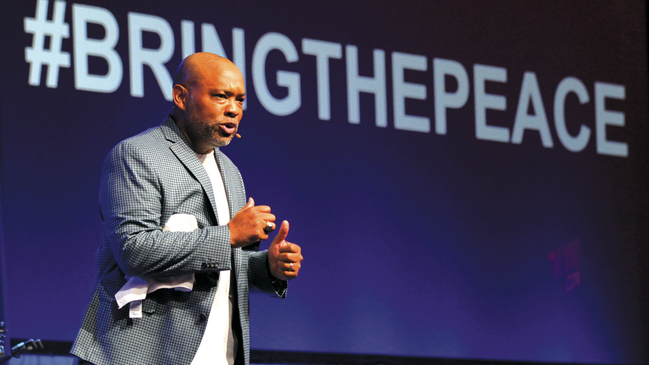 Glen Guyton, executive director of Mennonite Church USA, speaks at the 2019 MC USA convention. — Vada Snider/Mennonite World Review