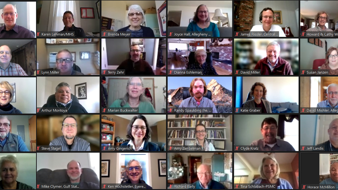 Constituency Leaders Council members and guests take part in an online meeting March 12-13. — Mennonite Church USA
