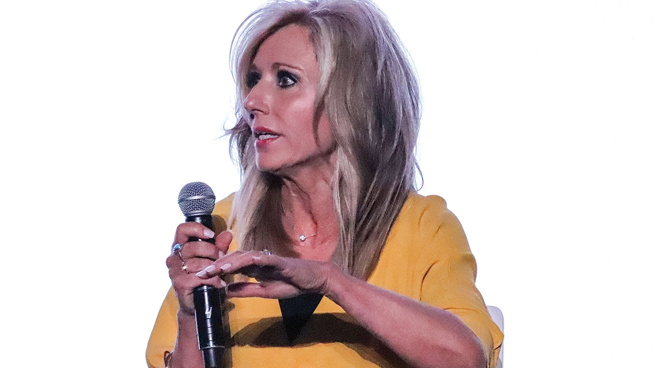 Beth Moore speaks during a panel on sexual abuse in the Southern Baptist Convention in Birmingham, Ala., on June 10, 2019. — Adelle M. Banks/RNS