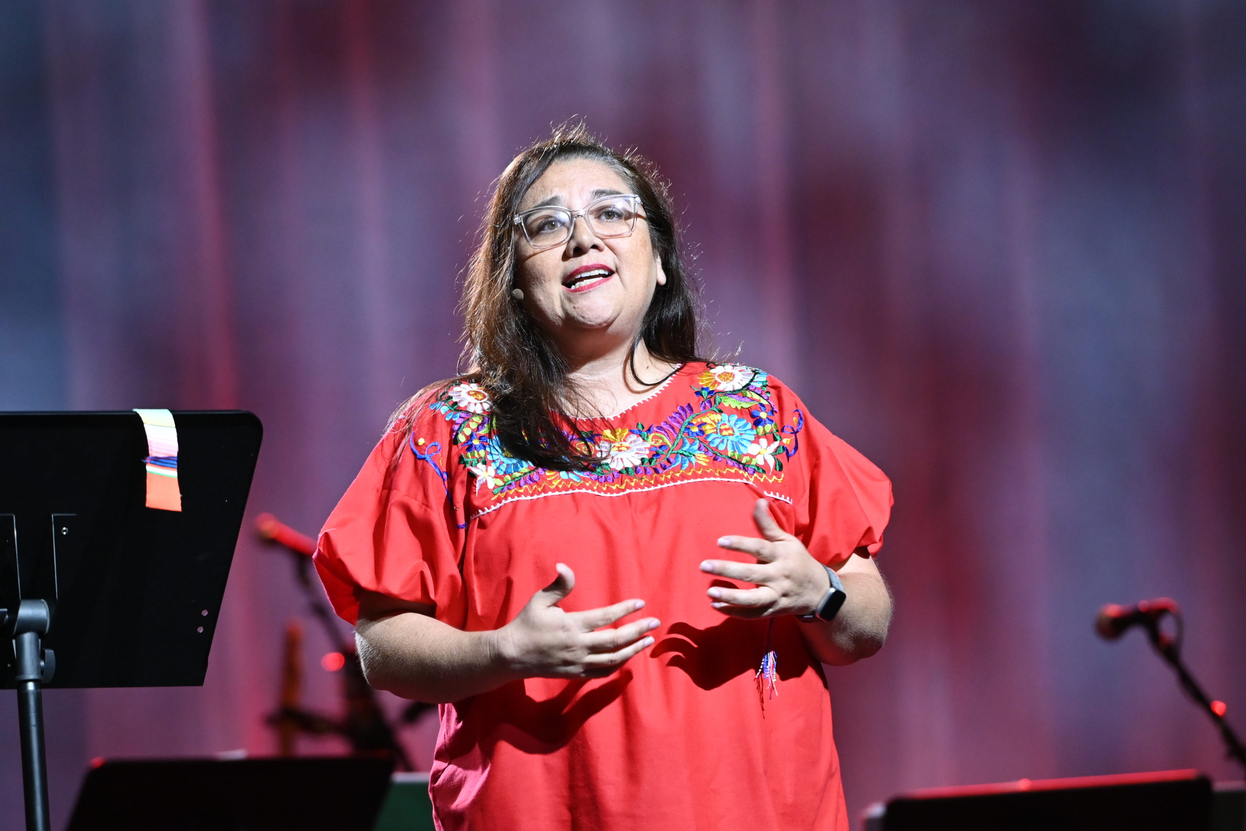 Worship speaker Ana Alicia Hinojosa for MennoCon21 July8. Photo by Mennonite Church USA.