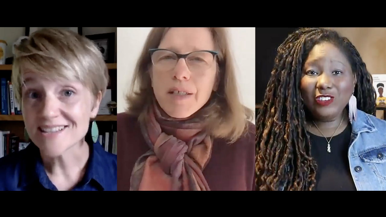 Marathana Prothro, Betty Pries and Osheta Moore are some of people who presented adult and youth online seminars during the 2021 Mennonite Church USA convention. — Mennonite Church USA