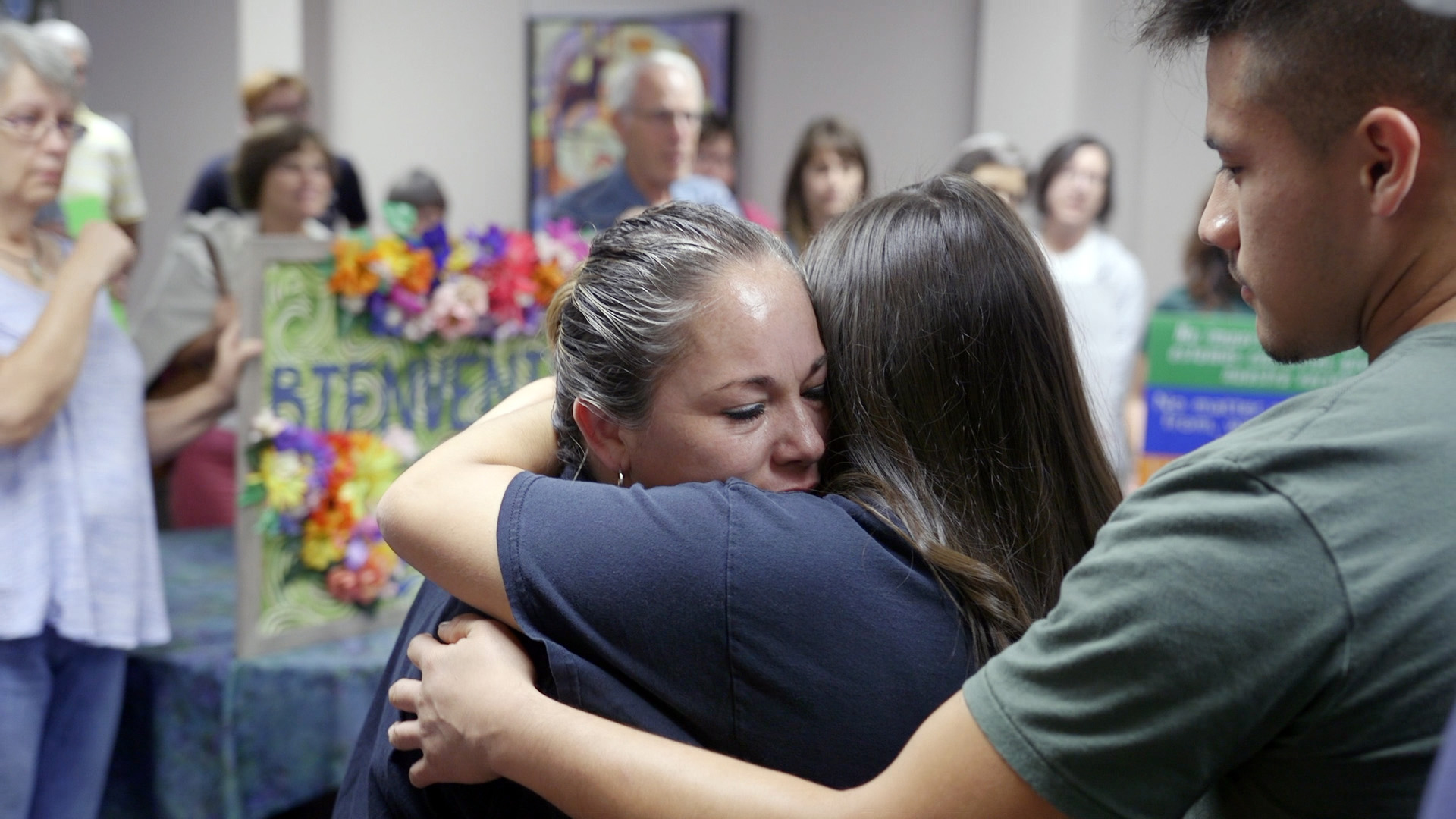 Edith Espinal arrives at Columbus Mennonite Church in Columbus, Ohio, to take sanctuary on Oct. 2, 2017. — Matthew Leahy and Elisa Stone Leahy