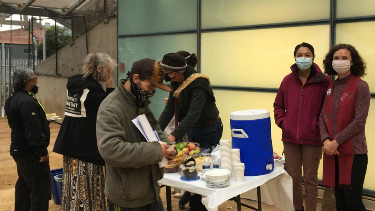 Members of First Mennonite Church of San Francisco support members of a tribal group during an October court hearing to prevent the transfer of Arizona land sacred to their tribe to a mining company. — Dismantling the Doctrine of Discovery Coalition
