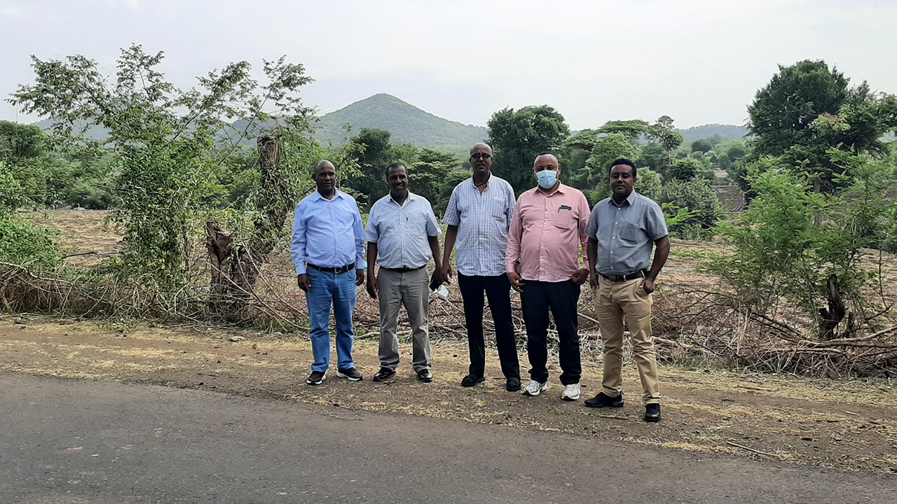 MKC church leaders visited the conflict region in Ethiopia in June. From left are Gelagay Himiru, Tilahun Wase, Desalegn Abebe, Abayneh Anjulo and Addisu Legesse. — MWC