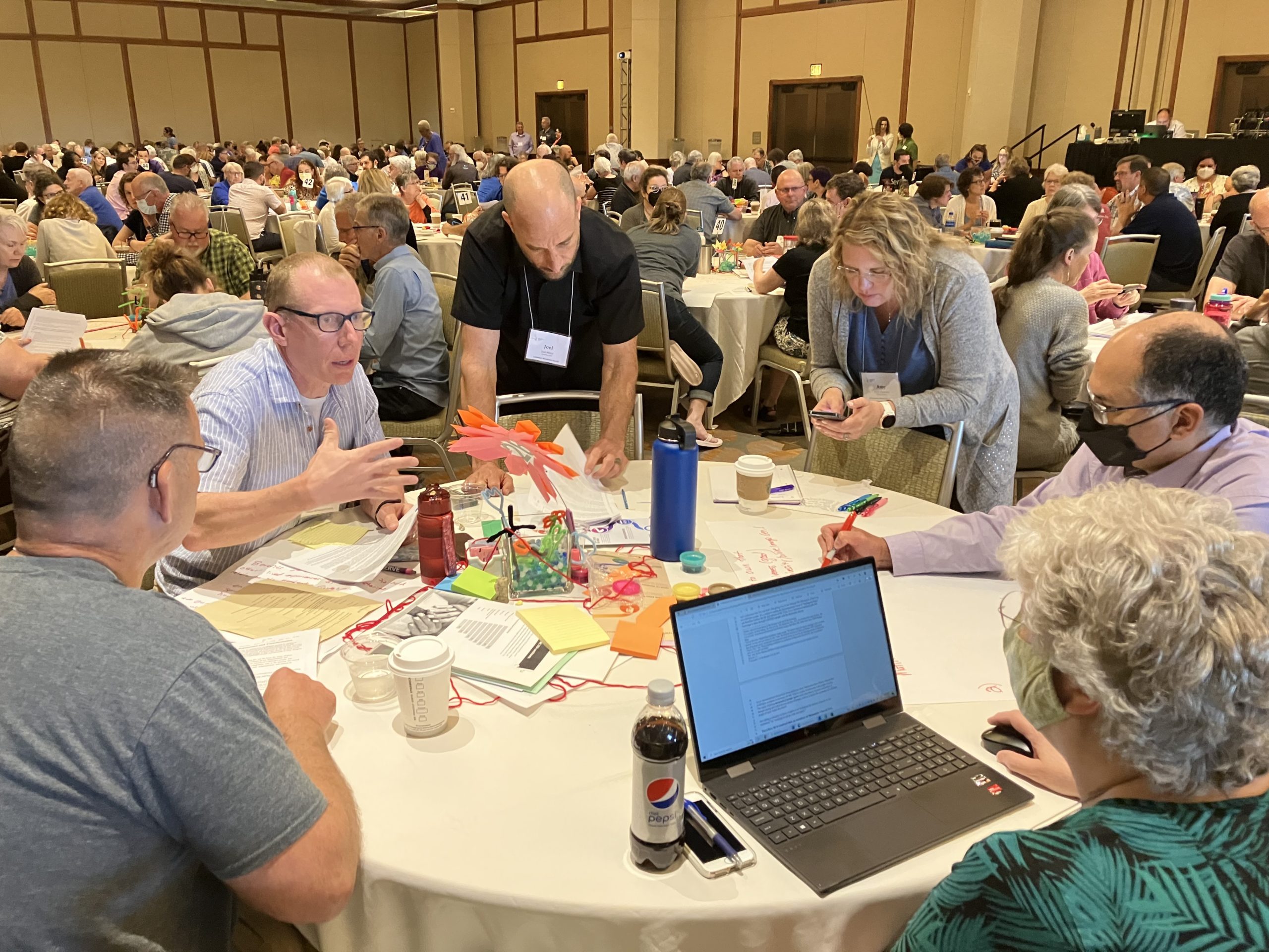 Mennonite Church USA delegates discuss the “Repentance and Transformation” resolution on Sunday, May 29. — Paul Schrag/AW