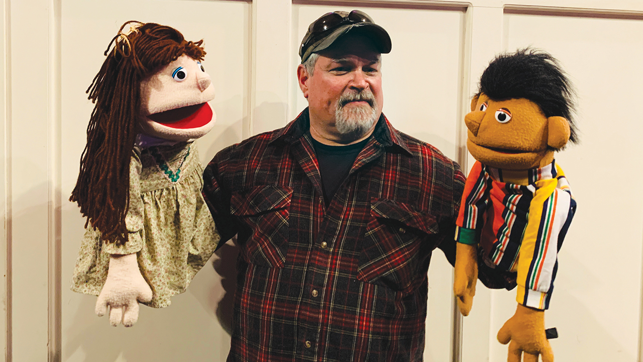Mark Stucky uses puppets to connect children’s life experiences to the biblical story. — Donna Zerger
