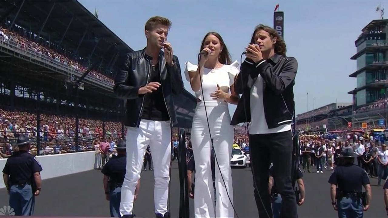 Girl Named Tom sings “America the Beautiful” on May 29 before the Indianapolis 500. — NBC