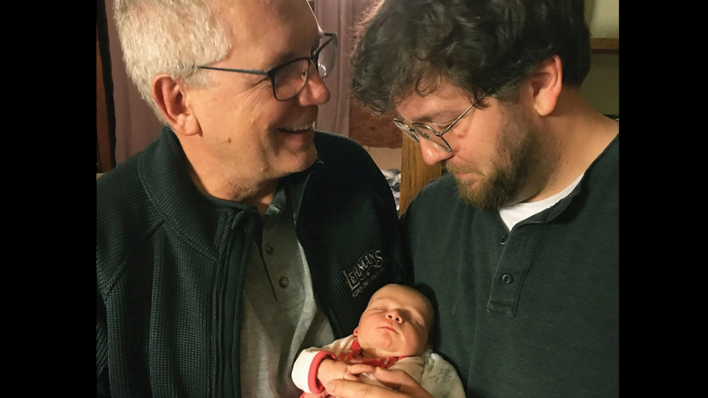Matt Lehman Wiens, right, with father Galen Lehman and son Ari, who was born in November 2021. — Matt Lehman Wiens