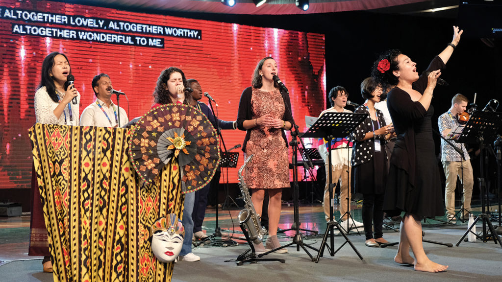 An international ensemble led singing at every worship service. — Kresna Kurniawan/Meetinghouse