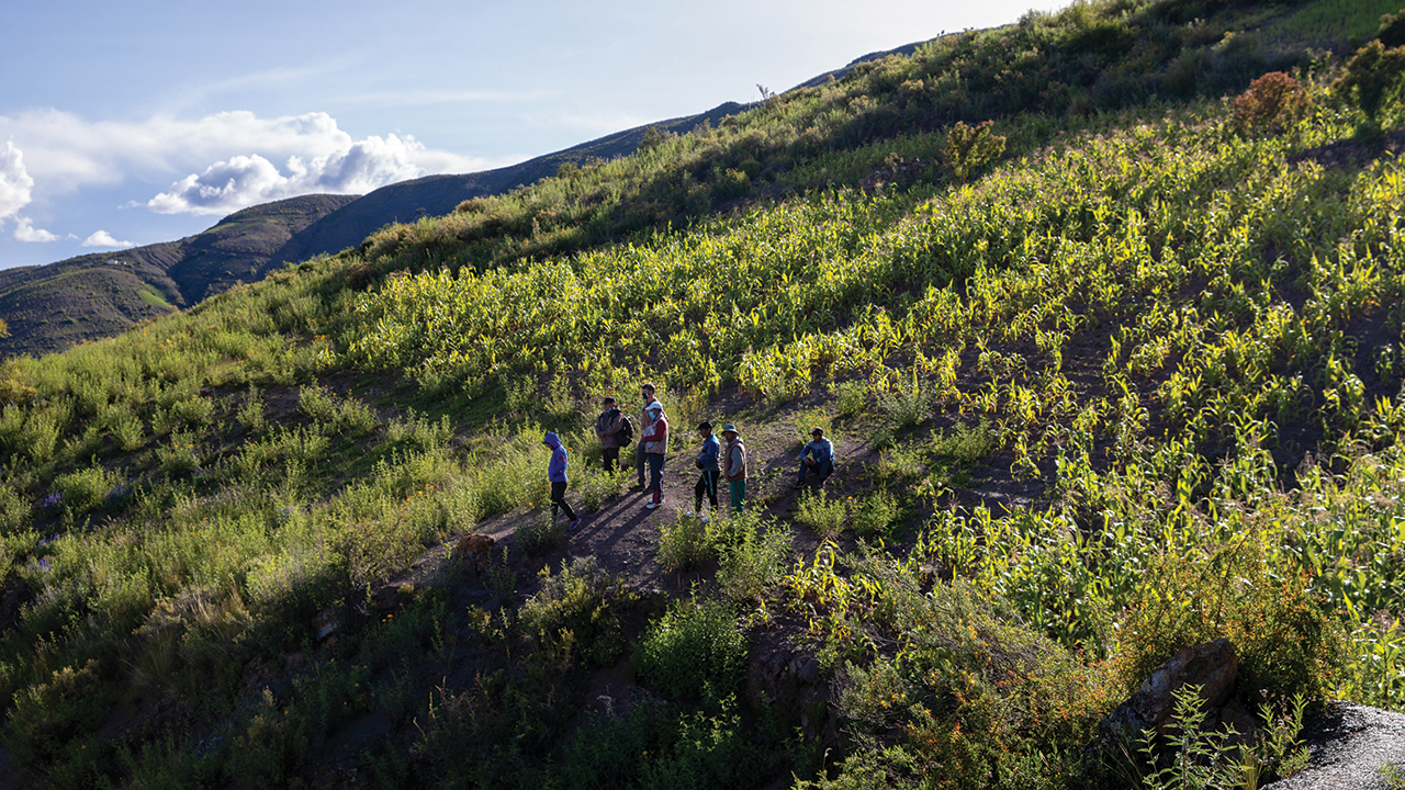 Staff of MCC Bolivia and PRODII visit the mountain community of Kisi Kisi, where PRODII is working on a sustainable agriculture project responding to the effects of climate change. — Annalee Giesbrecht/MCC