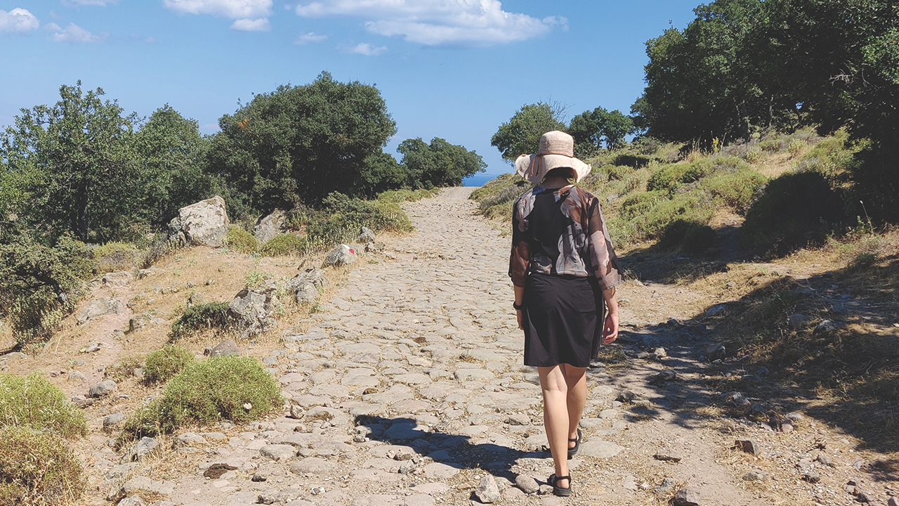 Melanie Howard walks the path of Paul on the remains of a Roman road in Turkey. Photo: courtesy of Melanie Howard