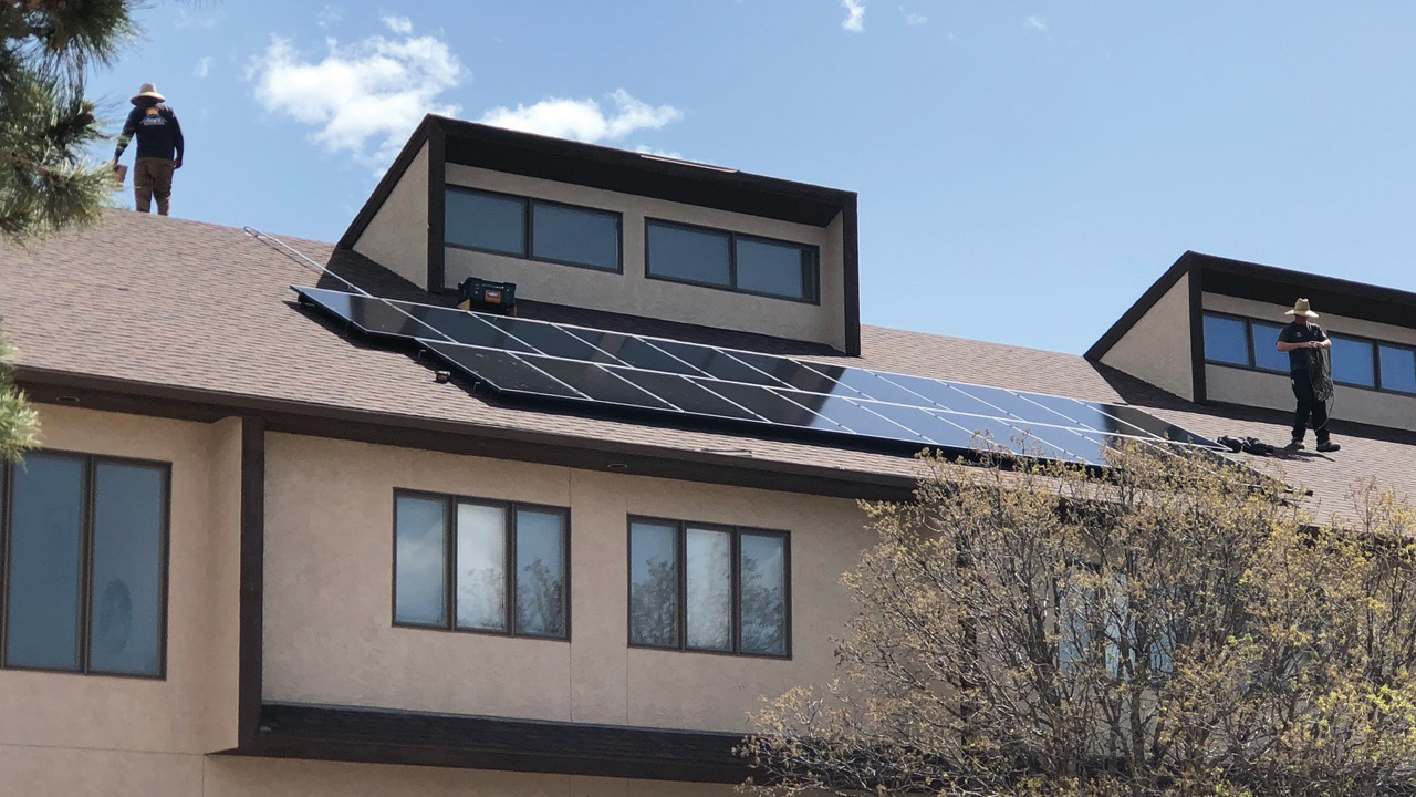 Mountain Community Mennonite Church in Palmer Lake, Colo., installed solar panels this year. — Mountain Community Mennonite Church
