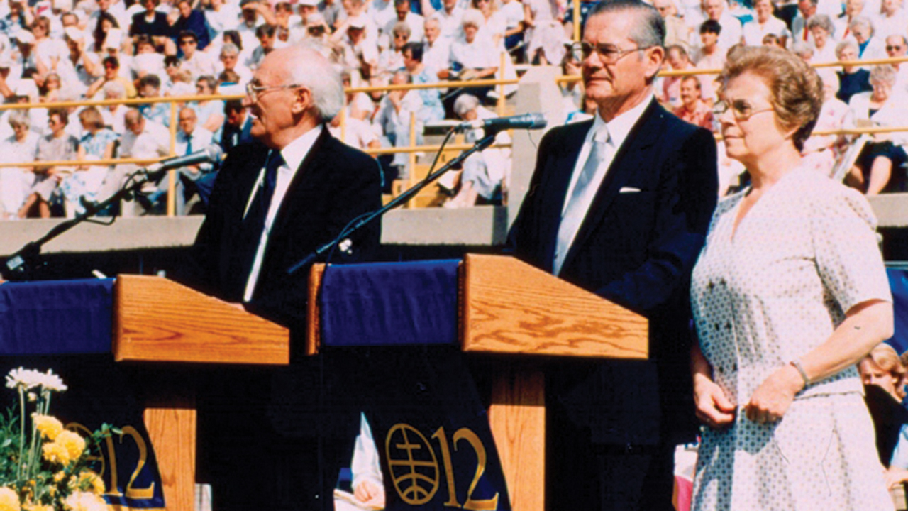 Raúl García was installed as president of Mennonite World Conference at the 1990 MWC assembly in Winnipeg. — MWC