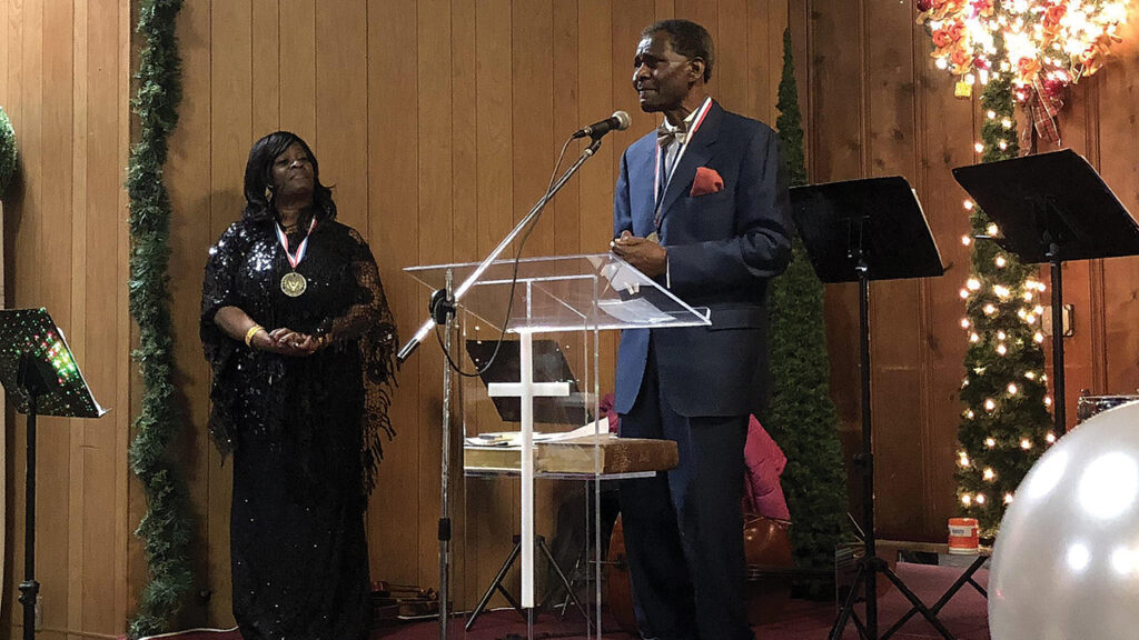 Zenobia Sowell-Bianchi and Tony Bianchi speak at an event hosted by Bethel Community Mennonite Church. — Bethel Community Mennonite Church