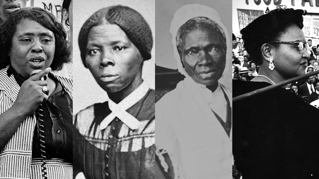 Bold seekers of freedom: Fannie Lou Hamer (TopFoto), Harriet Tubman (Getty Images), Sojourner Truth (National Portrait Gallery/Wikimedia Commons), Mamie Till-Mobley (Grey Villet/LIFE Picture Collection).