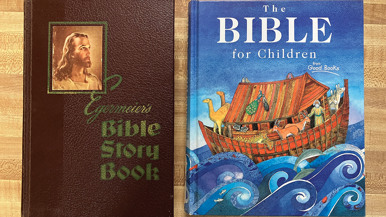 Eger­meier’s Bible Story Book (1963) and The Bible for Children (2002). — Paul Schrag/AW