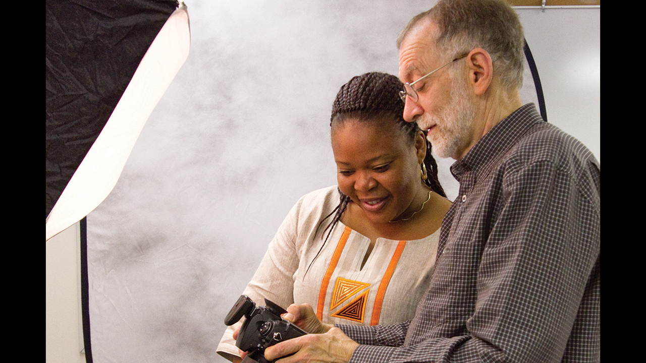 Zehr photographed former student Leymah Gbowee of Liberia after she received the Nobel Peace Prize. — Walnut Street Books