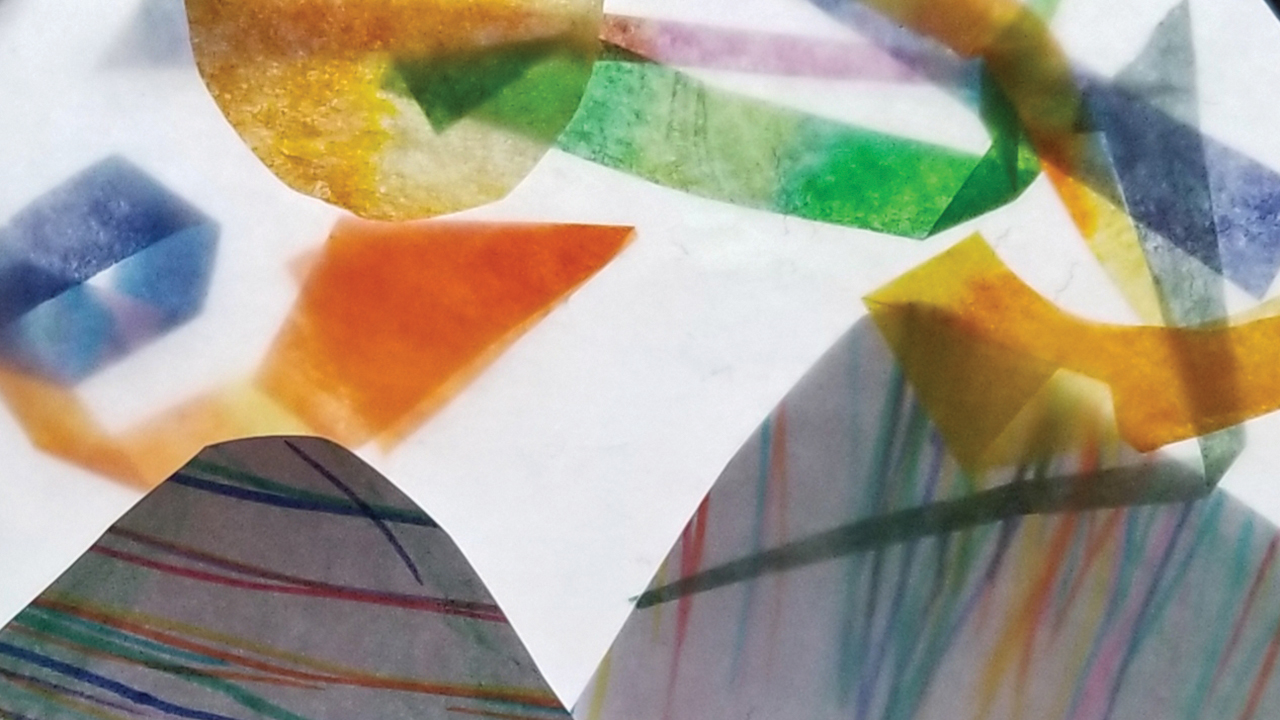 Maggie Machledt Girard and her children created an image of wind and mountains for a bulletin cover at First Mennonite Church of Indianapolis. — Maggie Machledt Girard