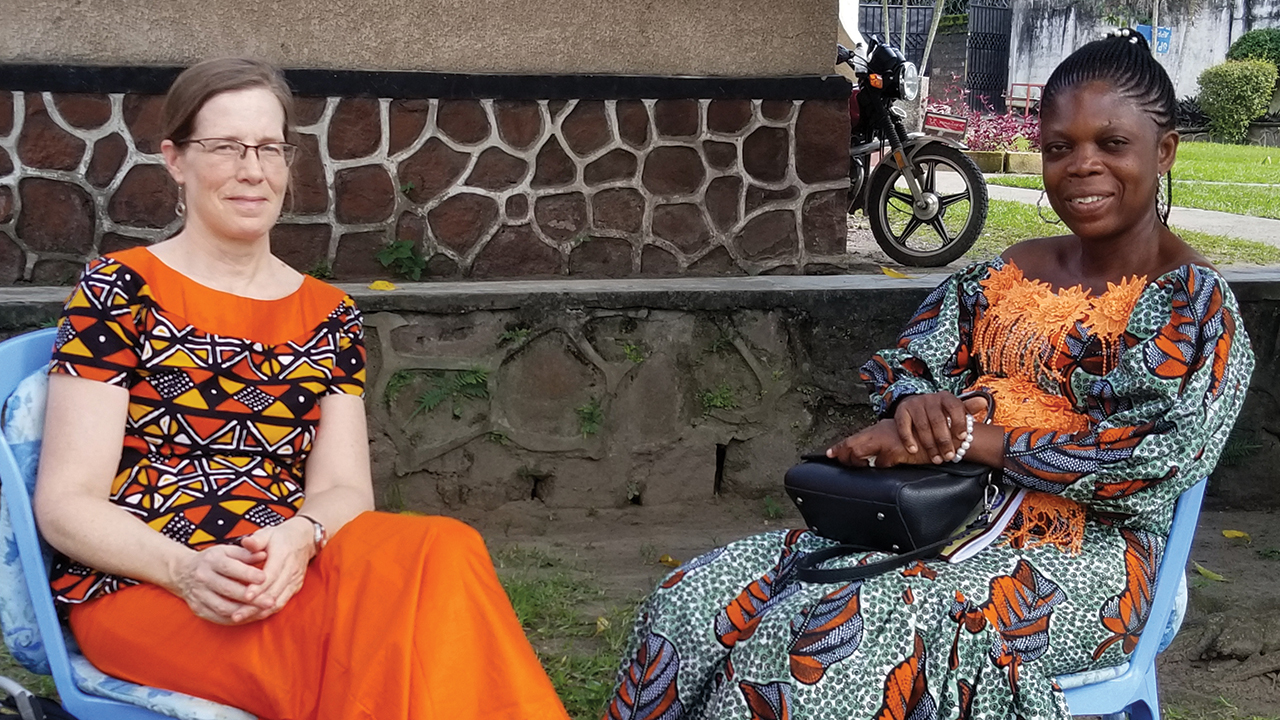 Michèle Sigg and Charly Ntumba Malembe met during the church history-writing workshop in Kinshasa, Democratic Republic of Congo. — Mennonite Mission Network
