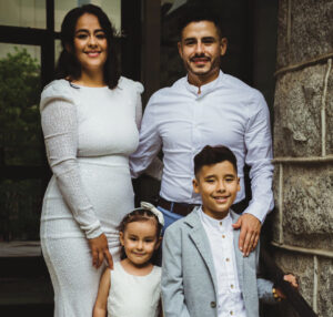 Laura Mendoza and Juan Miguel Cruz with children Lauren and Miguel on the wedding day. — Laura Mendoza and Juan Miguel Cruz