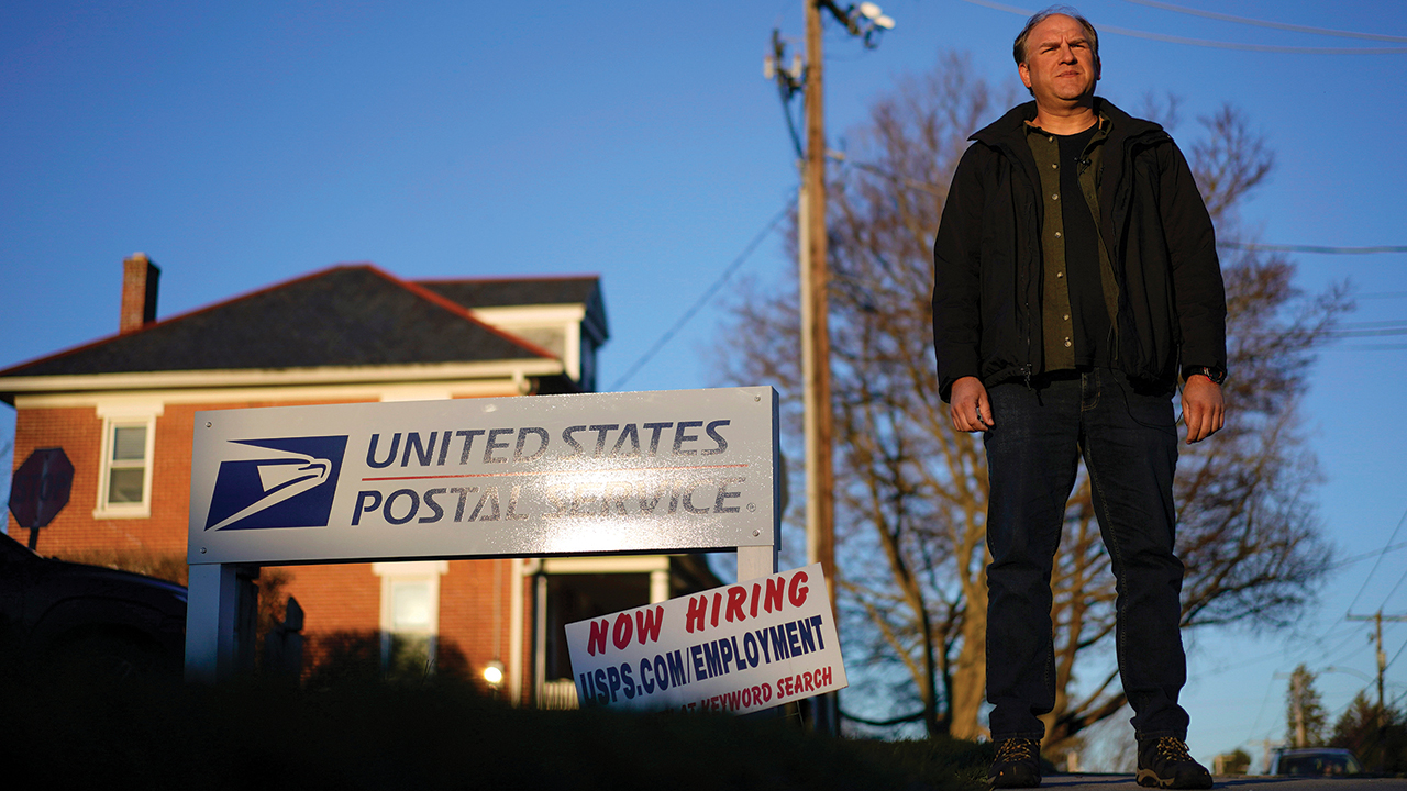 Gerald Groff, a former postal worker whose case was argued before the Supreme Court, stands near the post office March 8 in Quarryville, Pa. Photo: Carolyn Kaster/AP