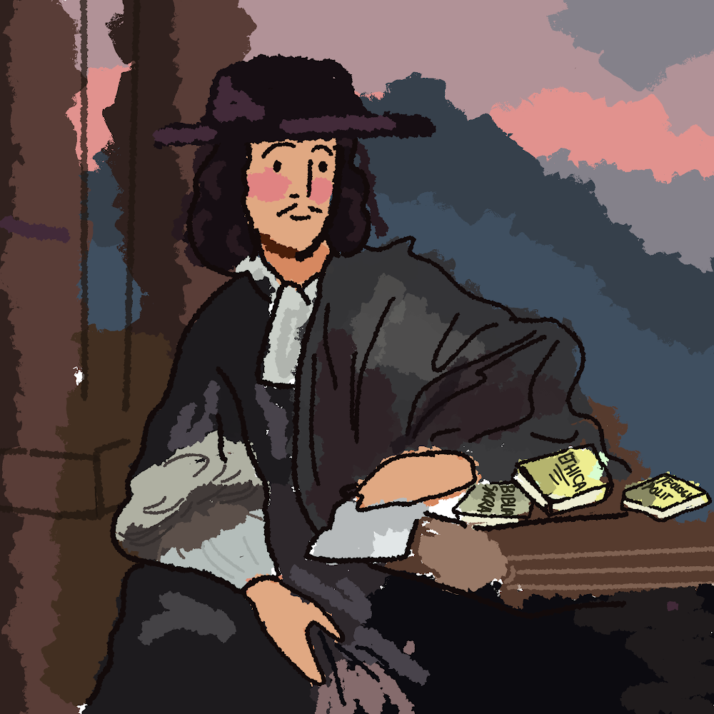 ilustración de Baruch Spinoza de la pintura de Barend Graat. Por Lazuli
