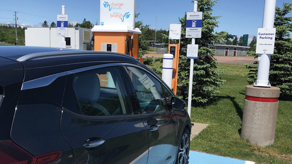 Lori Guenther Reesor’s car at a charging station in Nova Scotia. — Lori Guenther Reesor