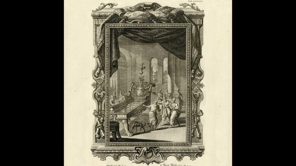 The iron bedstead of King Og, by Johann Melchior Füssli, Zurich, Switzerland (1677–1736). — Smithsonian Design Museum/History Picture Archive