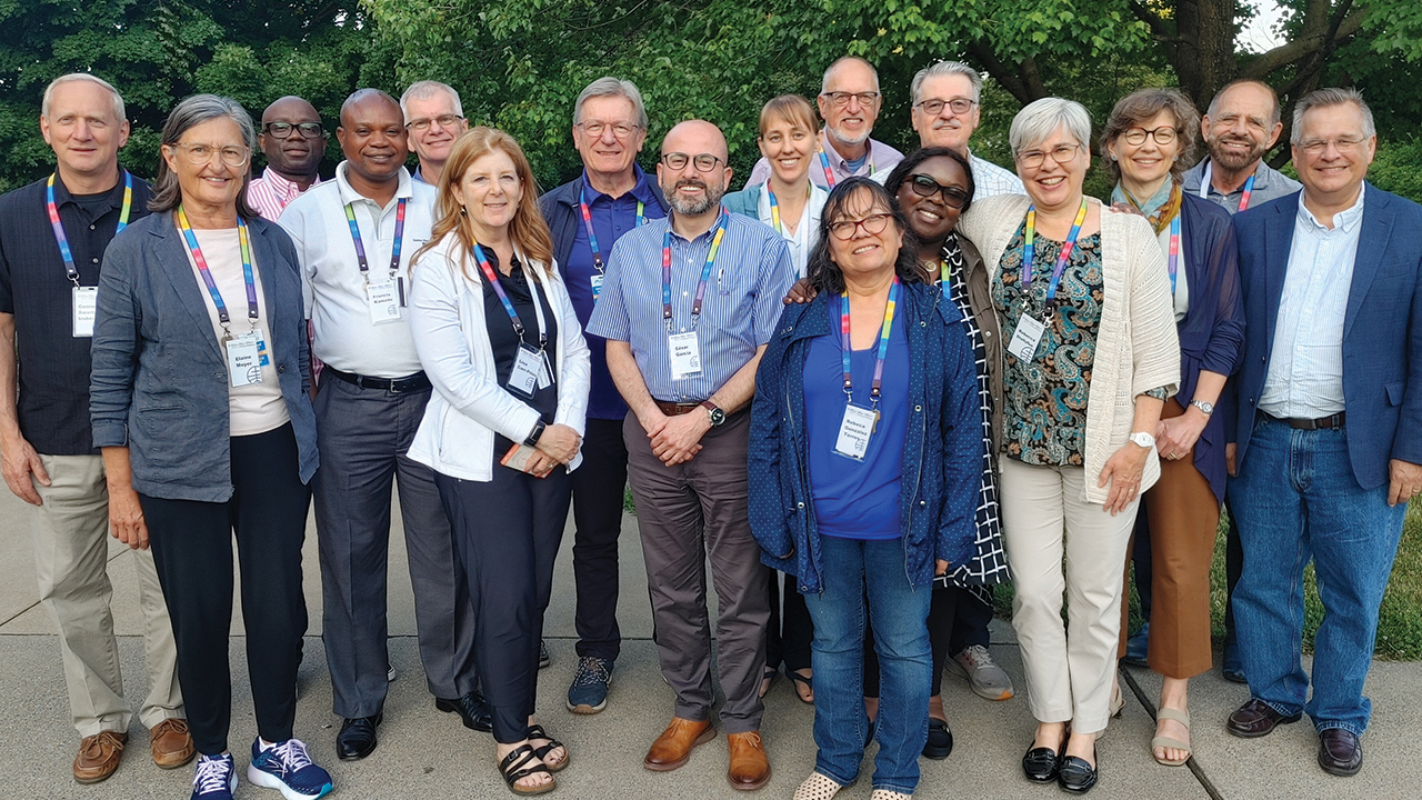 Members of Mennonite World Conference’s Global Anabaptist Education Networks steering committee gather in June in Harrisonburg, Va. — J Ron Byler/MWC