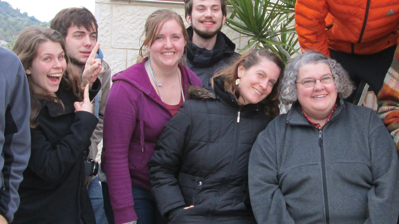 Patty Shelly with Bethel College students on a Jerusalem Seminar interterm trip in 2013. — Bethel College