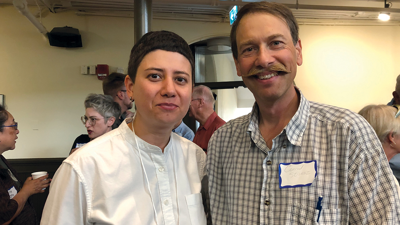 Maria Lotsmanova and Conrad Stoesz at a conference in July sponsored by the Centre for Transnational Mennonite Studies at the University of Winnipeg in Manitoba. — John Longhurst