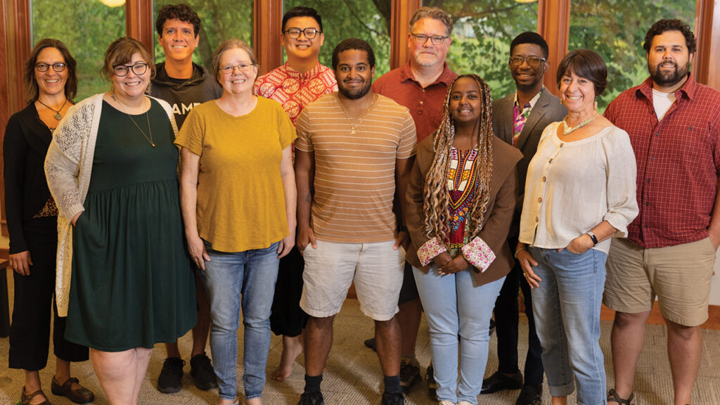 Eleven graduate students participated in the hybrid version of Anabaptist Mennonite Biblical Seminary’s orientation course, coming to campus for a week of face-to-face learning in August. The other 38 members of the seminary’s incoming class are in online sections of the orientation course. — Brittany Purlee/AMBS