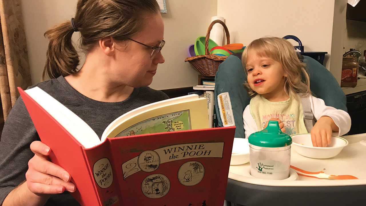 The author shares a beloved classic with her daughter, Ellie, on National Winnie-the-Pooh Day, Jan. 18, 2019. — Jennie Wintermote
