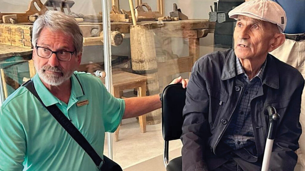 John Sharp and museum founder Azat Karimov at the Mennonite Museum in Khiva. — Karen Sensenig
