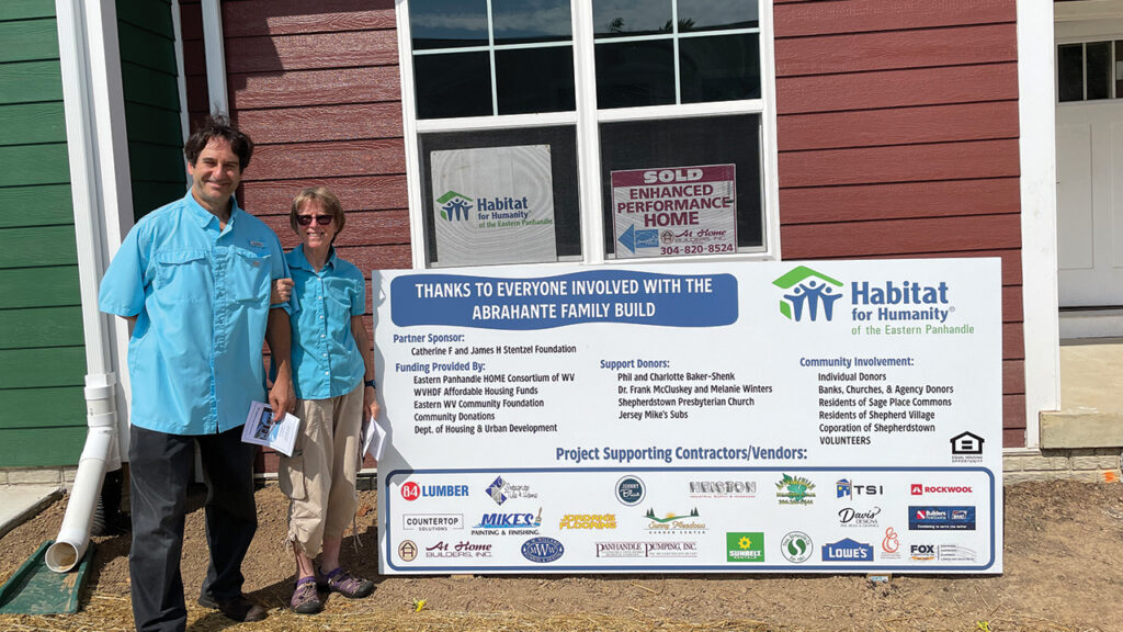 Phil and Charlotte Baker-Shenk donated a residential lot in Shepherdstown, W.Va., to Habitat for Humanity as part of their efforts help reduce the wealth gap between Black and White families. — Phil Baker-Shenk
