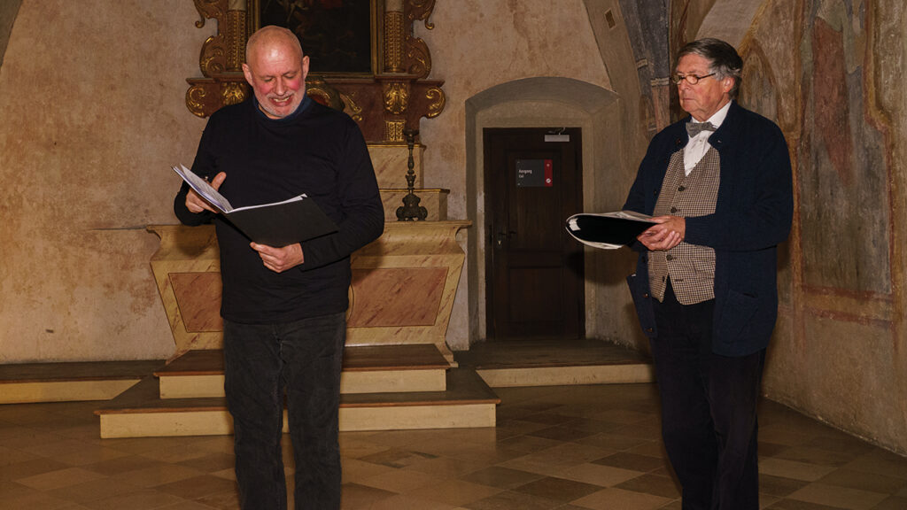 German baritone Sebastian Segl sings at the Ausbund recital in the Oberhaus on Oct. 19. — Elam Stoltzfus