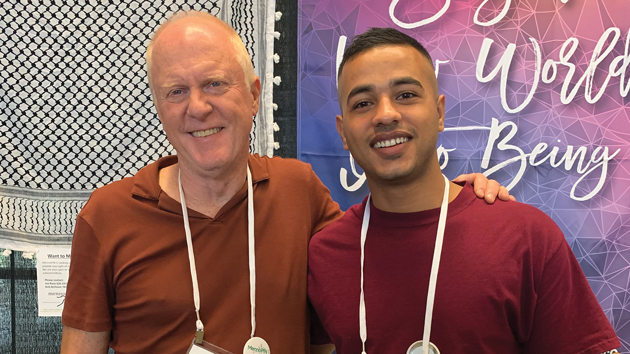 Bob Atchison, left, and Tareq Abuhalima are part of the twinning of Manhattan Mennonite Church in Kansas and Youth Vision Society in Gaza. — Bob Atchison