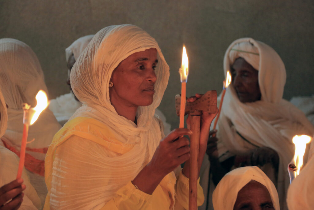 Orthodox Easter procession, Addis Ababa, Ethiopia, April 16, 2023.