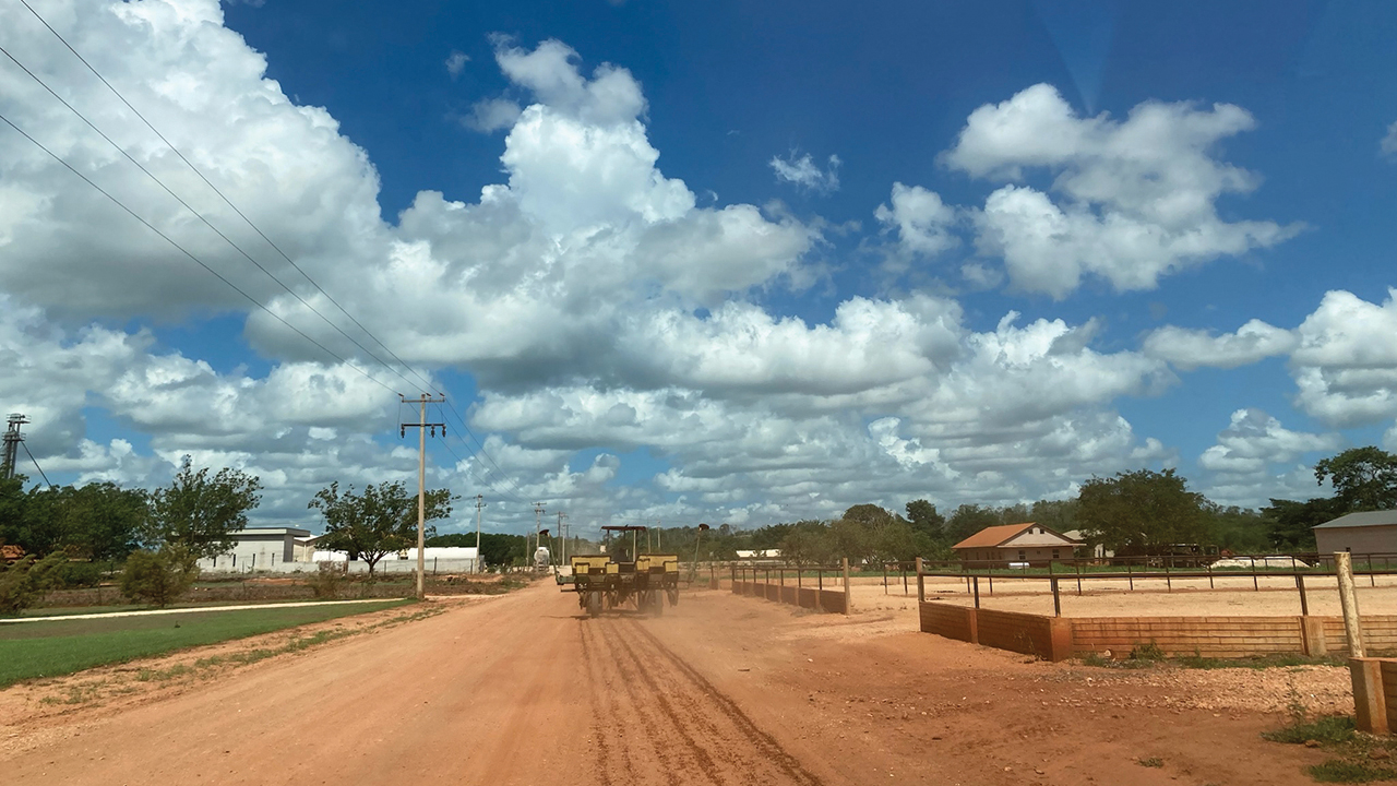 A tractor travels between fields in a Mennonite colony in Campeche state, Mexico. — Anika Reynar