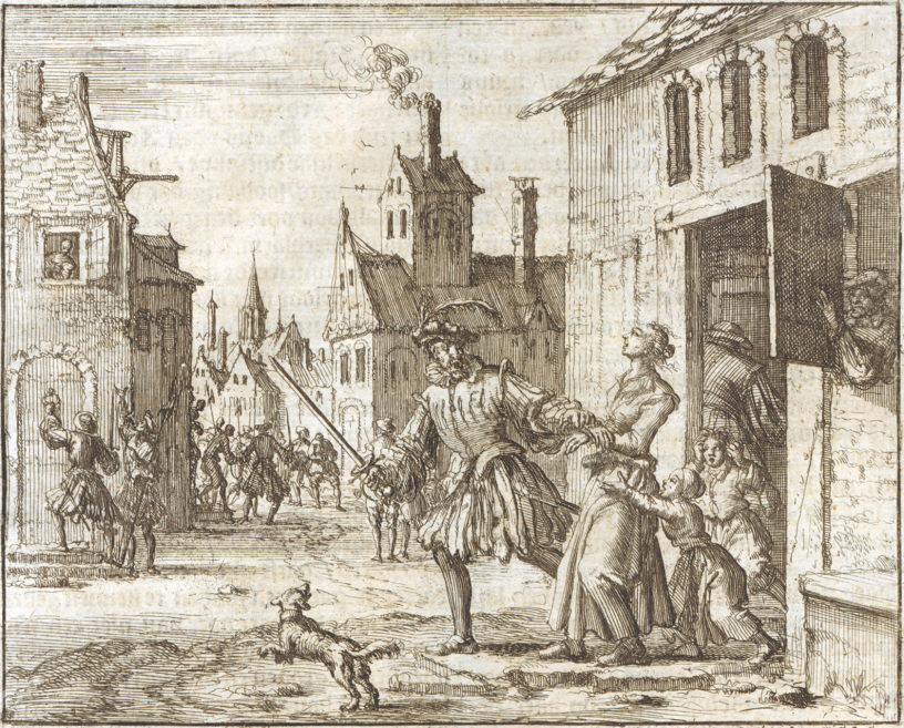 Engraving by Jan Luiken showing the 1637 arrest of Anabaptists in Zurich, Switzerland (public domain)