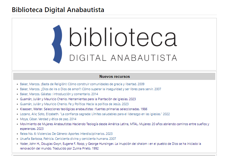 Bibloioteca Digital Anabautista