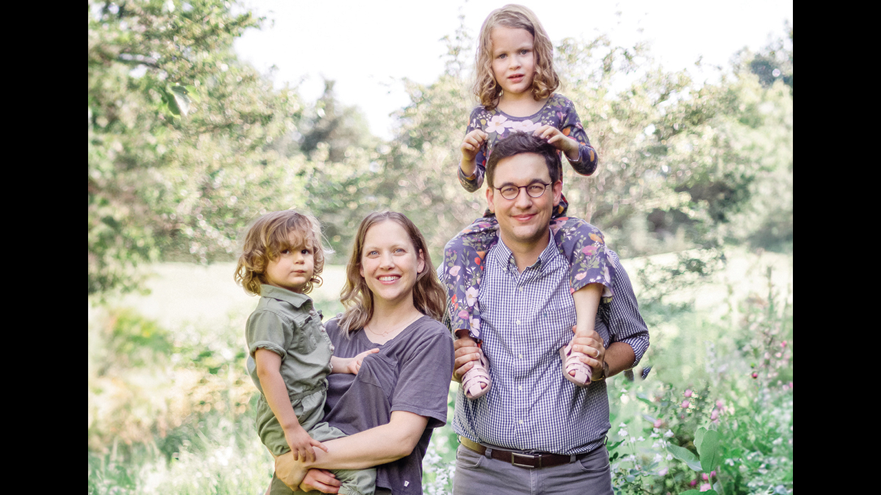 Ben and Laurel Woodward-Breckbill, shown with their children, Ludo, left, and Auden, right, will co-direct the Paris Mennonite Center. — Mennonite Mission Network