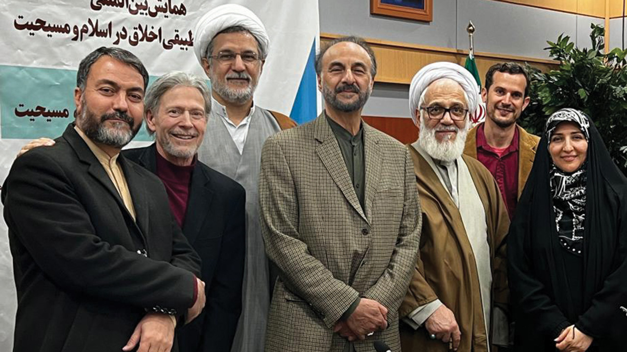 Peter Sensenig, second from right, and other participants at an interfaith conference at the Islamic Science and Culture Academy in Qom, Iran, in March. — Courtesy of Peter Sensenig