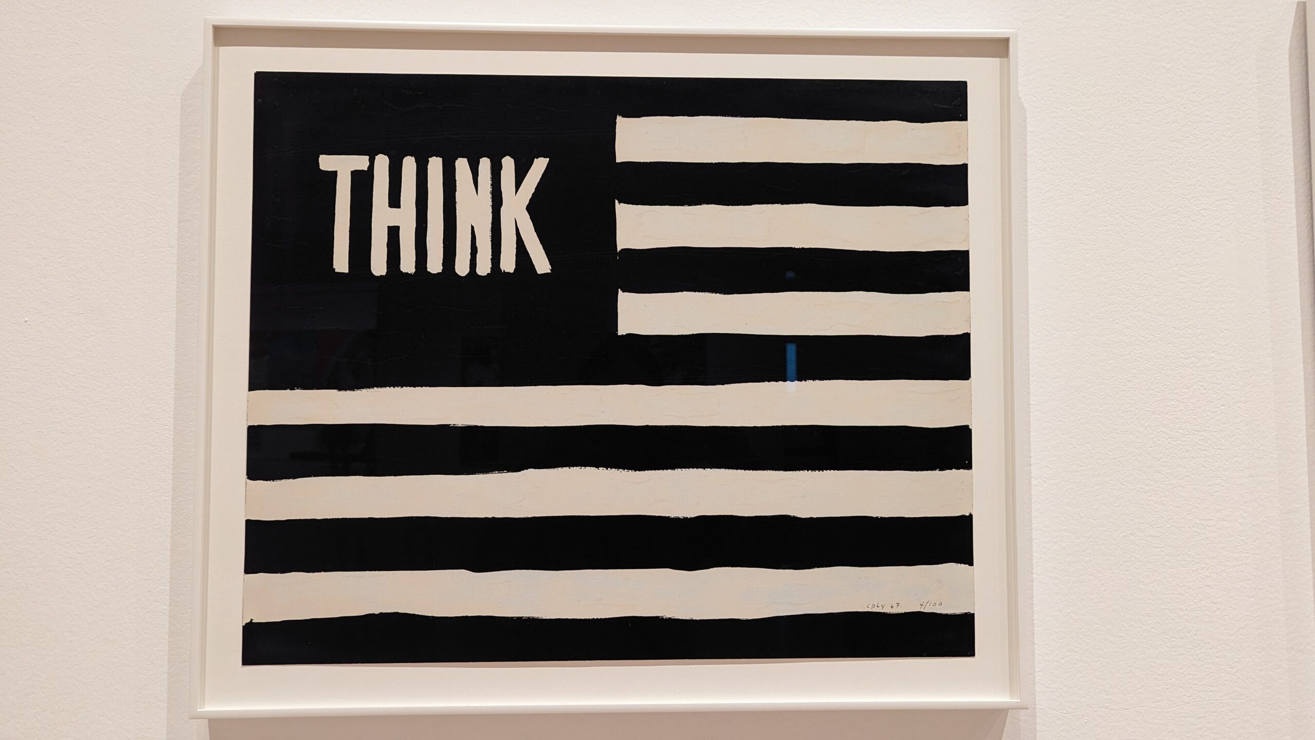 Photo by Andrea De Avila. The screen print was a piece elaborated by William Copley in 1967 to protest against the war in Vietnam.